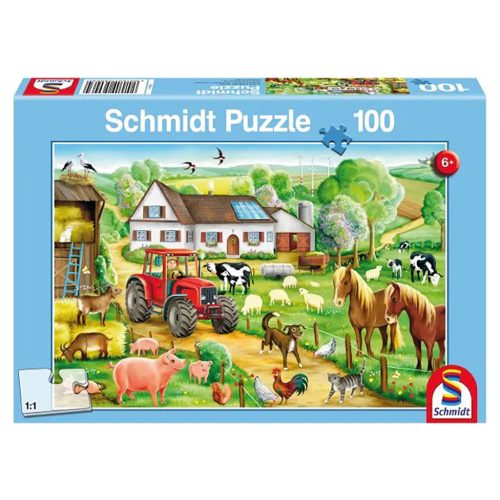  Schmidt Spiele Merry Farmyard, 100 db (56003) Gyerek Kirakó