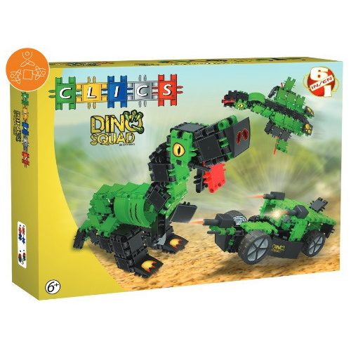 Clics Dino Squad box - 6 az egyben (AB004)  - Építőjáték