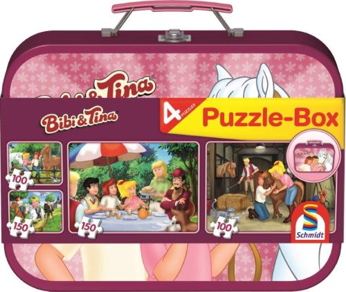 Schmidt Spiele Bibi & Tina, Puzzle-Box, 2x100, 2x150 db (56509) Gyerek Kirakó
