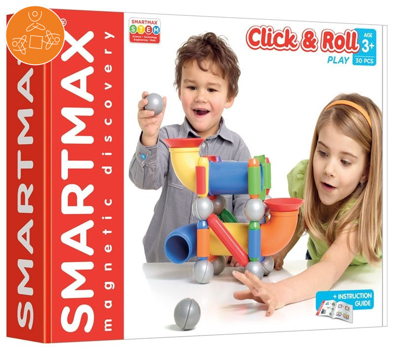 SmartMax Build & Roll (44 pcs) STEM Magnetic Discovery Building Set Ages 3+  