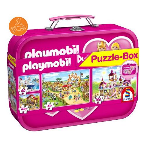 Playmobil, Puzzle-Box pink, 2x60, 2x100 db (56498)