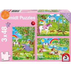   Princess in the castle garden, 3x48 db (56225) - Puzzle - Kirakó