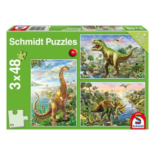  Schmidt Spiele Dinosaur Adventures, 3x48 db (56202) Gyerek Kirakó