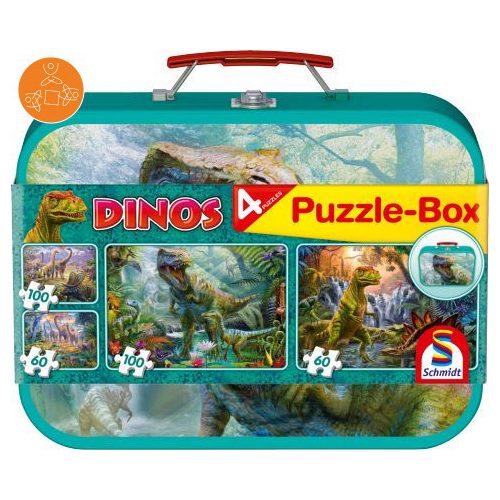 Dinosaurs, Puzzle Box, 2x60, 2x100 db (56495) - Puzzle - Kirakó