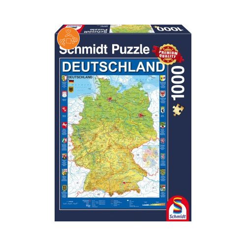 Map of Germany, 1000 db (58287) - Puzzle - Kirakó