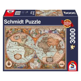Schmidt Spiele Antik világtérkép, 3000 db (58328) Kirakó