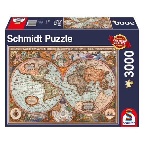  Schmidt Spiele Antik világtérkép, 3000 db (58328) Kirakó