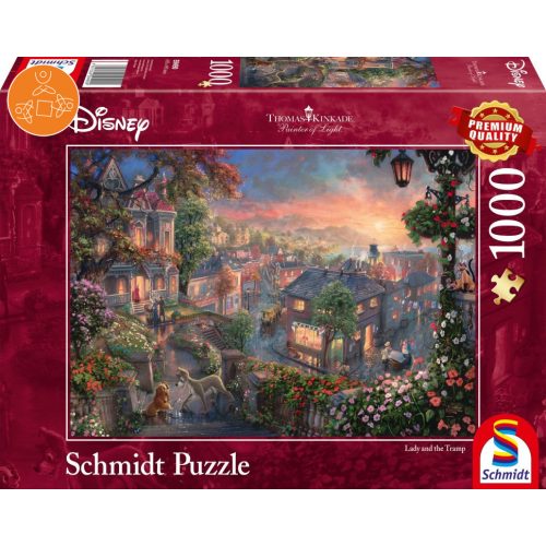 Disney, Lady and the Tramp, 1000 db (59490)  - Puzzle - Kirakó