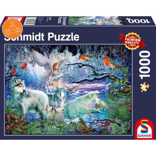 Wolves in a winter forest, 1000 db (58349)  - Puzzle - Kirakó