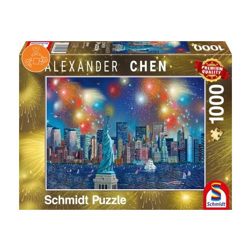 Statue of Liberty with fireworks, 1000 db (59649)  - Puzzle - Kirakó