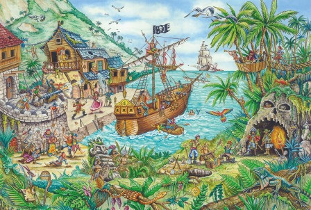 Schmidt Spiele Pirate cove (pirate flag), 100 db (56330) Gyerek Kirakó