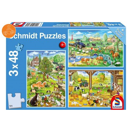 Bauernhof, 3x48 db (56353) - Puzzle - Kirakó