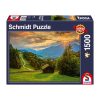  Schmidt Spiele Sunset over the mountain village of Wamberg, 1500 db (58970) Kirakó