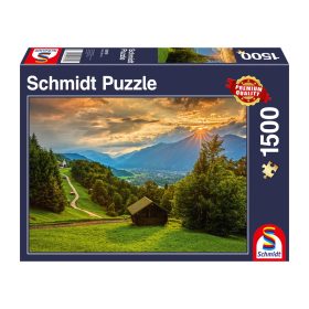   Schmidt Spiele Sunset over the mountain village of Wamberg, 1500 db (58970) Kirakó
