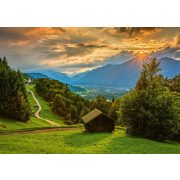 Sunset over the mountain village of Wamberg, 1500 db (58970) - Puzzle - Kirakó