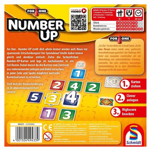 Schmidt Spiele For One, Number UP (49433) Társasjáték 