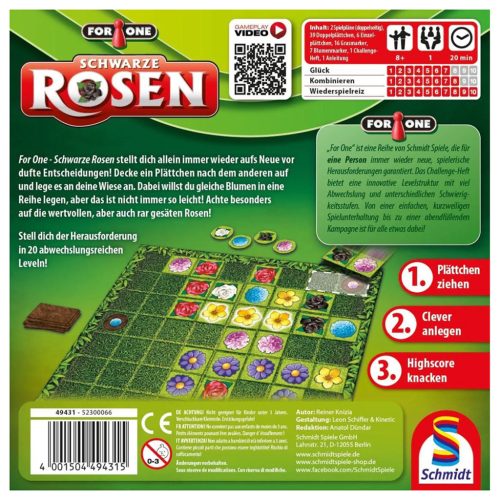 Schmidt Spiele For One, Schwarze Rosen (49431) Társasjáték 