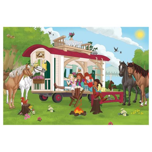 Schmidt Spiele Horse Club, Campfire at the Caravan, 100 db (Hanoverian foal) (56463) Gyerek kirakó 