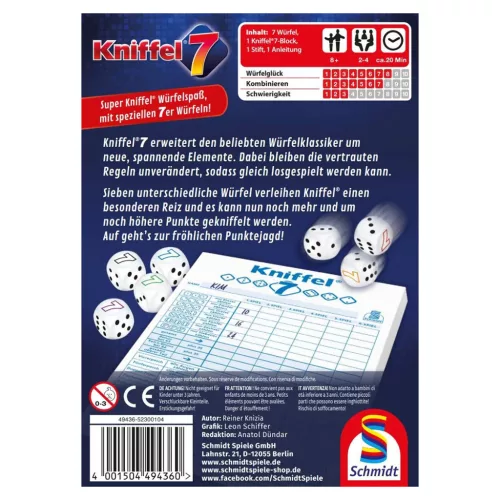 Kniffel 7 (49436) Társasjáték  - Schmidt Spiele