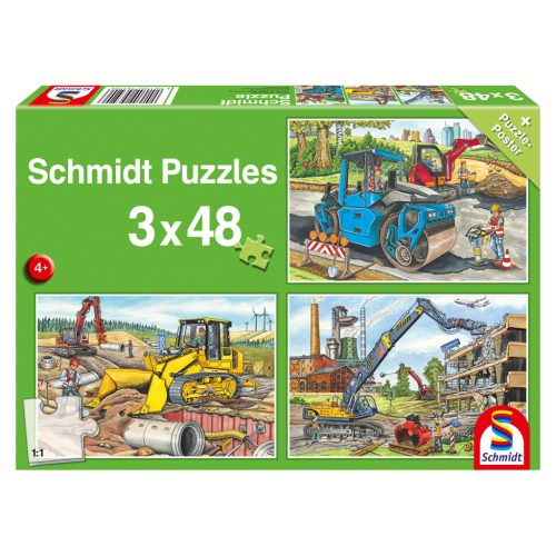  Schmidt Spiele At the building site (56520) 3x48 db  Gyerek kirakó 