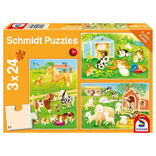  Schmidt Spiele My farmyard friends (56518) 3x24 db Gyerek kirakó 