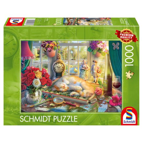  Schmidt Spiele Puzzle time with the cat (59789) 1000 db  Kirakó 
