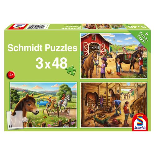 Schmidt Spiele My favourite horses (56519) 3x48 db  Gyerek kirakó 
