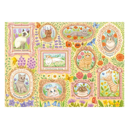 Schmidt Spiele Adelige Katzen in Blütenpracht (59792) Kirakó 1000 db 