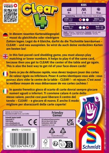 Schmidt Spiele Clear 4 (49473) Társasjáték 