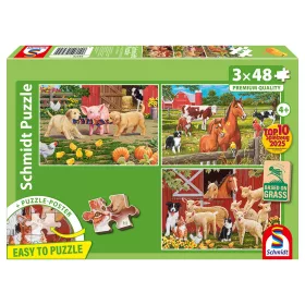    Animals on the farm 3x48 db (56579) Gyerek kirakó - Schmidt Spiele