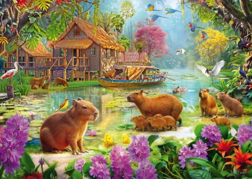  Capybara oasis (59731) Kirakó 2000 db - Schmidt Spiele